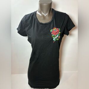 Vintage Ed Hardy Embroidered Rose T-Shirt - Made in USA - Size L